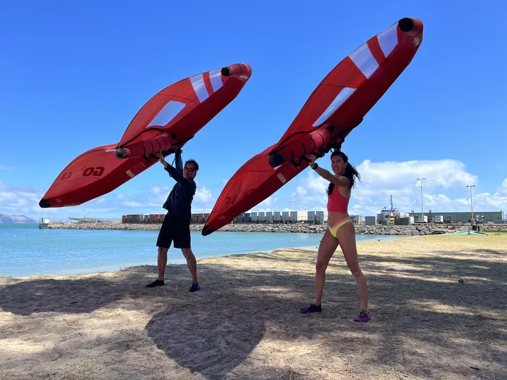 Wing handling practice at Kahului Harbor, Maui